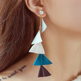 Feather earrings temperament earrings tassel all-match earrings long earrings women show thin face