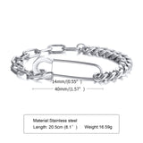 Daiiibabyyy Man Bracelet,Safety Pin Bracelet, Half Cuban Link Chain Bracelet , Half Rectangle Link Bracelet, Men Jewelry