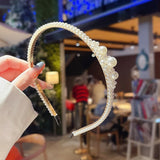 New Simple Full Pearls Women Hairbands Sweet Headband Hair Hoops Holder Ornament Head Band Lady Elegant Fashion Hair Accessories daiiibabyyy