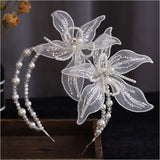 Sequined Lace Flower hairband pearl embroidery headpiece Bridal headpieces Wedding hair jewelry daiiibabyyy
