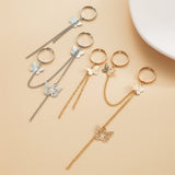 Punk Cool Hip hop Silver Color Tassel Chain Butterfly Rings Adjustable Open Index Finger Rings for Women Party Gift Jewelry daiiibabyyy