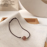Daiiibabyyy Korean Fashion Strawberry Crystal Bracelet For Women Handwoven Red Bracelets For Girls Stone Jewelry  Friendship Couple Gift