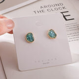Irregular geometrical stud earrings small pure and fresh and green earrings everyday wear earrings students daiiibabyyy