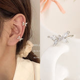 New Fashion Butterfly Clip Earrings Ear hook Copper Ear Clips Earring No Piercing Crystal Ear Cuff For Women Girls Jewelry Gifts daiiibabyyy