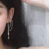 17KM Korean Asymmetrical Rhinestone Butterfly Drop Earrings For Women Girls Trendy Fashion Pearl Chain Earrings Jewelry Gifts daiiibabyyy