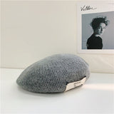 Harajuku Kitted Beret Hats Women Girl's Vintage Artist Painter Hat Winter Autumn Soft Wool Octagonal cap adjust daiiibabyyy