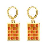 17KM Trendy Geometric Checkerboard Ball Shape Earrings For Women Fashion Colorful Lattice Drop Earrings 2022 Trend Jewelry daiiibabyyy