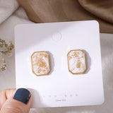 Korean new metal material geometric shape square earrings temperament earrings daiiibabyyy