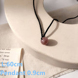 Daiiibabyyy Fashion Natural Strawberry Crystal Necklace Women Korean Simple  Rope Chain Kawaii Choker Vintage Jewelry