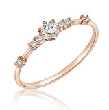 Classic Gold Color Metal Inlaid Zircon Engagement Rings for Women Simple Fashion Anniversary Bridal Wedding Jewelry Gift daiiibabyyy