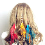 New Women Girls Headdress Hair Ornaments Bb Clip Feathers Indian Style Feather Hair Tassel Hair Piece Accessories Barrettes daiiibabyyy