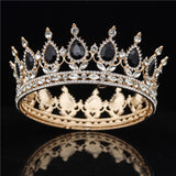 Daiiibabyyy Gold Purple Queen King Bridal Crown For Women Headdress Prom Pageant Wedding Tiaras and Crowns Hair Jewelry Accessories