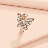 1Pc Crystal Butterfly Fake Nose Ring Non Piercing Clip On Nose Ring Indian Style Nose Cuff Fake Piercing Septum Nariz Jewelry daiiibabyyy