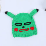 Unisex Pikachu Funny Hat Balaclava Wool Knit Hat Party Cosplay Funny Beanie Skull Hat Women and Men Handmade Cartoon Hat daiiibabyyy