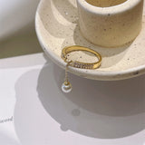 2022 New Delicate Zircon Cute Moon Star Adjustable Rings For Women Ladies Elegant Pearl Finger Knuckle Ring Jewelry daiiibabyyy