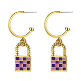17KM Trendy Geometric Checkerboard Ball Shape Earrings For Women Fashion Colorful Lattice Drop Earrings 2022 Trend Jewelry daiiibabyyy