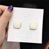 New Fashion Colorful Enamel Square Glaze Stud Ear Studs for Women Beautiful Simple Geometric Earrings 2022 Trend Jewelry  Boho daiiibabyyy