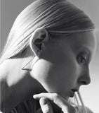 HUANZHI  New  Punk Silver Plated Metal Barbed Rose flower Stud Earrings Geometric For Women Girls Party Jewelry daiiibabyyy