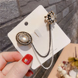 Vintage Luxury Crown Chain Brooch Women's Party Fragrant Wind Tassel Pearl Pin Buckle Badge Brooches Gift daiiibabyyy