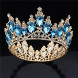 Daiiibabyyy Baroque Crystal Tiaras Circle Wedding Crown Queen Diadem Pageant Tiara Crown For Bride Hair Jewelry Accessories