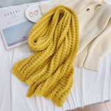 Winter  Fashion Female Millet Grain Solid Color Couple Student Shawl Warm Knitted Woolen Hat and Scarf Set Gorros Invierno Mujer daiiibabyyy