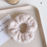 Solid Large Intestine Hair Ring Plush Hair Ring Ladies Lovely Faux Fur Scrunchies Rubber Bands Female Fashion Hair Accessories daiiibabyyy