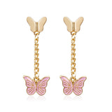 Korean Elegant Cute Butterfly Stud Earrings for Women Girls Fashion Metal Chain Boucle D'oreille Jewelry Gifts Earrings Trendy daiiibabyyy