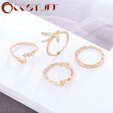 Gold Silver Color Rings Set With Bead Jewelry for Women Vintage Wholesale Fashion Accessories Promise Female Antique Decoration daiiibabyyy