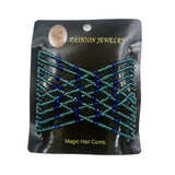 Daiiibabyyy Fashion Hair Combs Ladies Party Hair Styling Magic Hair Double Slide Stretchy Clip Headwear Hair Accessories Jewelry (6 Colors)