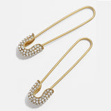 New Arrival Fashion Geometric Pin Crystal Charm Drop Earrings For Women Europe and America Punk Jewelry Trendy Statement Earring daiiibabyyy