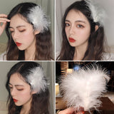 New Sweet Fairy White Feather Hair Clip Hairpins For Women Girls Wedding Daily Personality Feather Barrettes Hair Accessories daiiibabyyy