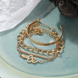 New Trendy Statement Metal Bracelet for Women Punk Retro Chain Geometric Multi-layer Wild Girl Party Gifts Banquet Accessories daiiibabyyy