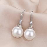New Pearl Drop Earrings White Pink Color for Women Temperament Female Earrings Wedding Gift Fashion Jewelry daiiibabyyy