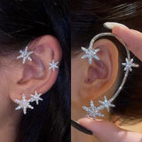 Christmas Snowflake Ear Clip Ear Cuff for Women Girls Trendy Butterfly Clip Earrings Without Piercing Party Wedding Jewelry Gift
