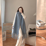 Women Fashion Thick Solid Color Wild Scarves 230X37CM Fantasy Macaron Scarves Women Winter Soft Warm Feel Cashmere Long Shawl daiiibabyyy
