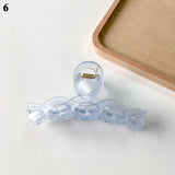 Fashion Simple Hair Accessories Jelly Color Hair Claw Geometric Frosted Hairpin Irregular Twisted Transparent Scrub Hair Clip daiiibabyyy