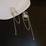 2022  New Long Metal Tassels Fashion Heart Drop Earrings Contracted Geometrical Irregular Fine Women Dangle Earrings Jewelry daiiibabyyy
