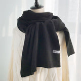Women Scarf Pashmina Winter Soft Lady Female Shawls Wraps Solid Color Female Knitted Wool Long Scarf Thicken Keep Warm daiiibabyyy