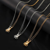 2Pcs Hold Hands Magnetic Couple Necklace Lovers Hand In Hand Pendant Necklace for Women Men Fashion Jewelry Gift 2022 New Trend daiiibabyyy