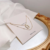 New European And American Double Layered Necklace For Women 2021 Fashion Trend Pendant Luxury Ins Hip-Hop Style Clavicle Chain daiiibabyyy