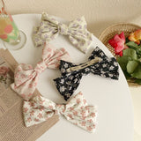 Big Bow Hair Clip Double Layer Butterfly Hairpin Chiffon Floral Knotted Side Clip Top Clip Sweet Vintage Hair Accessories daiiibabyyy