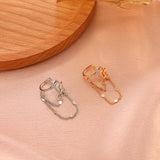 1pcs Earrings Jewelry Fashion Personality Ear Clip Diamond Tassel Cross Earrings for Women Gift Pendientes Ear Caught In Cuffs daiiibabyyy