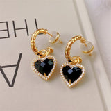 2022 New Fashion Korean Oversized White Pearl Drop Earrings for Women Bohemian Golden Heart Zircon Wedding Earrings Jewelry Gift daiiibabyyy