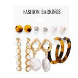 Fashion Gold Hoop Earrings Set Women Pearl Hoop Earrings Oversize Metal Circle Punk Earring 2022 Female Fashion Jewelry Dangler daiiibabyyy