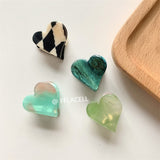 Korean Cute Starry Sky Fashion Peach Heart Grandmother Green Small Hairpin For Women Simple Acetate Grabbing Clip Bangs Clip daiiibabyyy