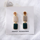 Elegant and ritualistic style drop glaze earrings, Korean geometric fashion women's earrings, 2022 new jewelry daiiibabyyy
