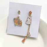 New Style Asymmetric Lovely Cat Tassel Dangle Earrings For Women Cute Animal Star Moon Fashion Earrings Girl Party Jewelry Gifts daiiibabyyy