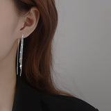 New Disc Tassel Earrings Temperament Women Long Earrings for Wedding Fashion Silver Jewelry Accessories daiiibabyyy