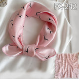 50x50cm Square Silk Hair Scarf Women Headband Fashion Print Neck Scarfs Office Hair Band Hand Kerchief Female Bandana daiiibabyyy