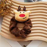 Flannel Large Intestine Hair Tie Creative Cartoon Hair Ring Christmas Ponytail Holders Christmas Velvet Women Hair Accessories daiiibabyyy